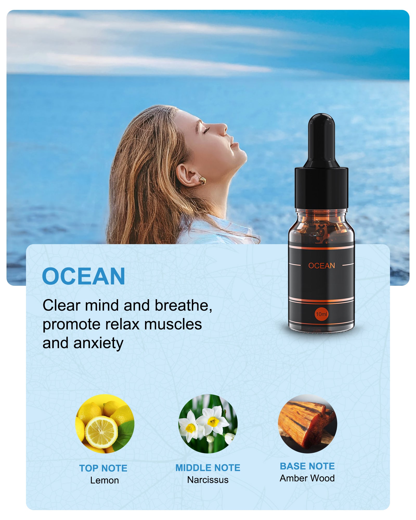 Ocean Essential Mist, NICARE Essential Oil Diffuser Refill, 3 Count, Air Freshener